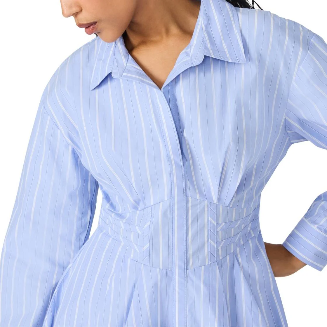 ARIELLE DRESS SOFT BLUE - Image 4